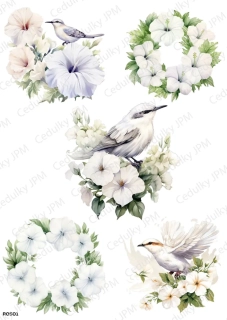 Rýžový a Soft  papír  A4 pro decoupage- R0501