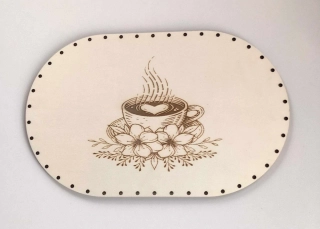 Ovál 40x25 cm - Káva