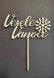 Zápich - Veselé Vánoce vločka 