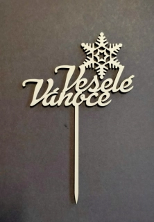 Zápich - Veselé Vánoce vločka 1