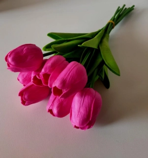 Umělý tulipán - růžový 34cm 