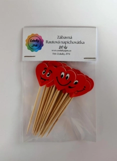 Rautové zápichy  - sada  mix 20 ks srdíčko červené