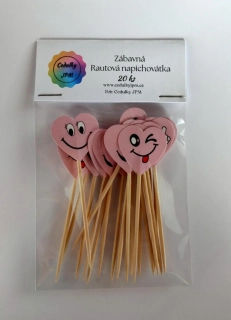 Rautové zápichy  - sada  mix 20 ks srdíčko růžové