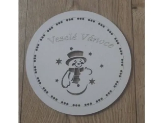 Šablona pro pletení věnce Veselé Vánoce  Sněhulák - papír