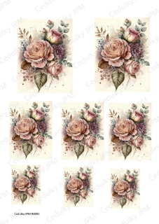 Rýžový a Soft  papír  A4 pro decoupage - R0091